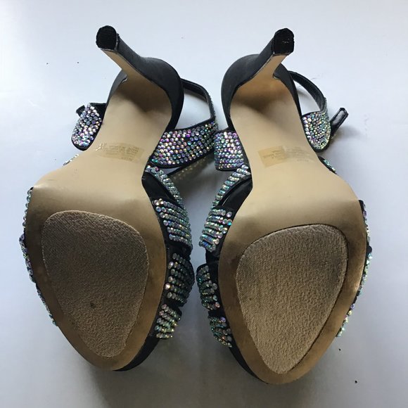 Steve Madden black/rhinestone stilettos size 6M - Picture 2 of 5